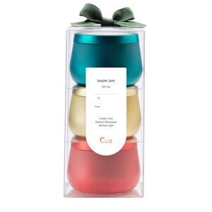 Snow Day Gift Set Candle 3.5oz tins Balsam Mahogany, Candy Cane and Mulled Cider